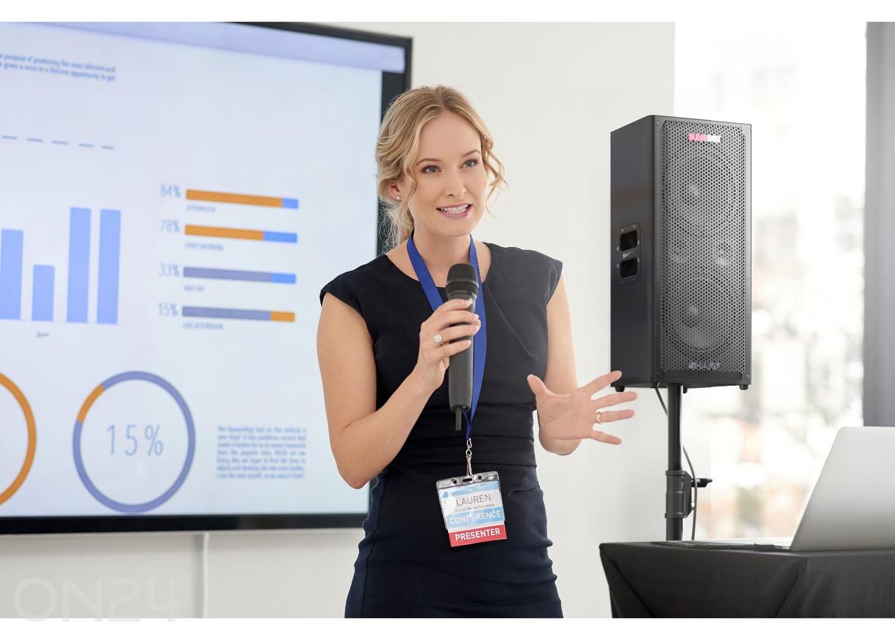 Peokõlar Sharp SUMOBOX, 120W RMS, must suurendatud