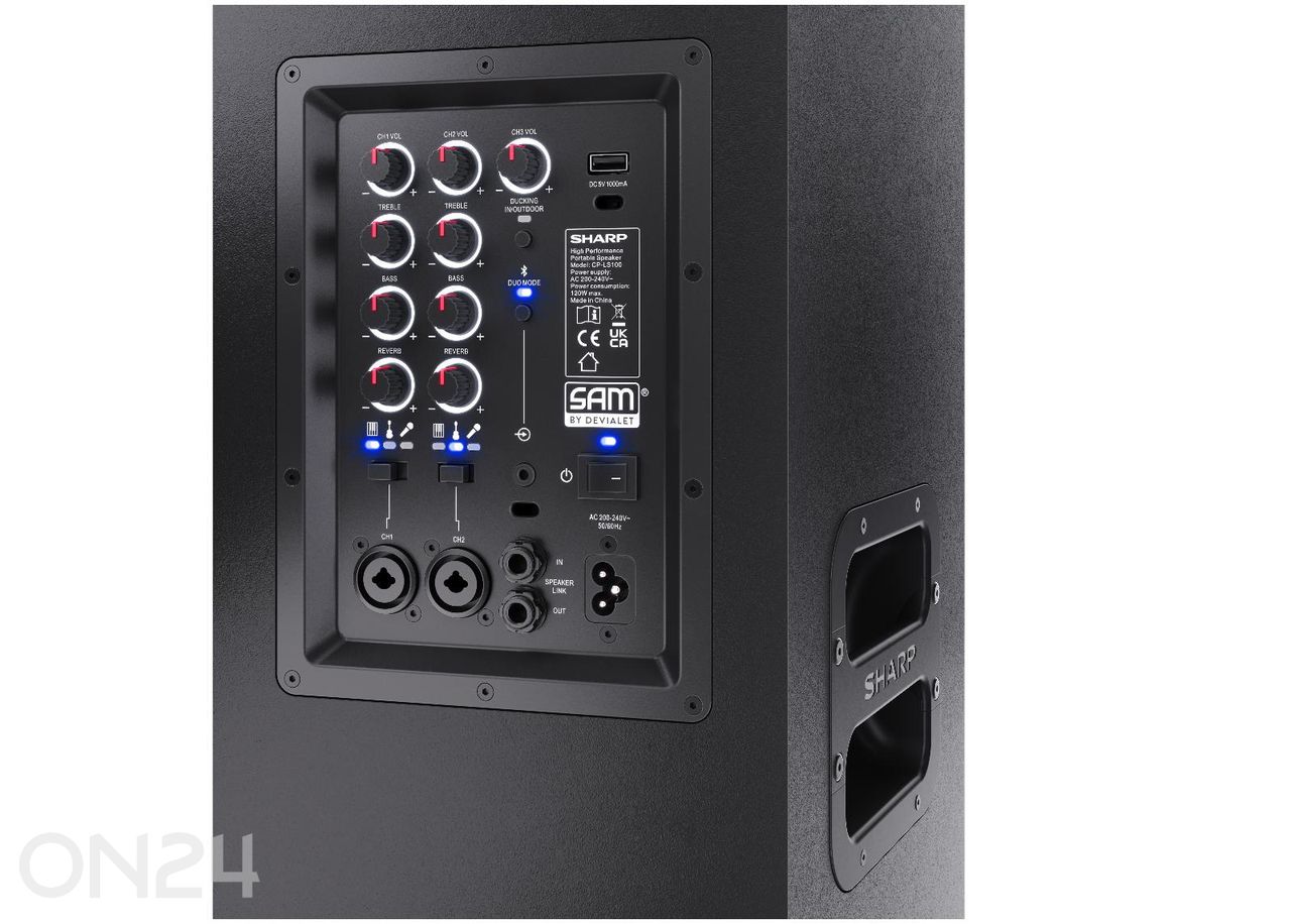 Peokõlar Sharp SUMOBOX, 120W RMS, must suurendatud