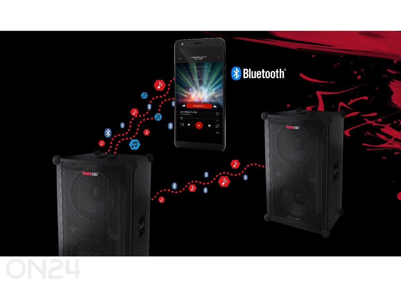 Peokõlar Sharp SUMOBOX Pro, 200W RMS, IPX4, must suurendatud