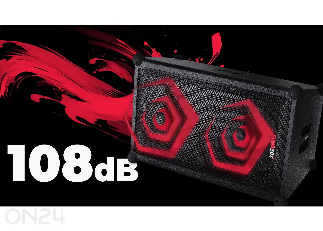 Peokõlar Sharp SUMOBOX Pro, 200W RMS, IPX4, must suurendatud