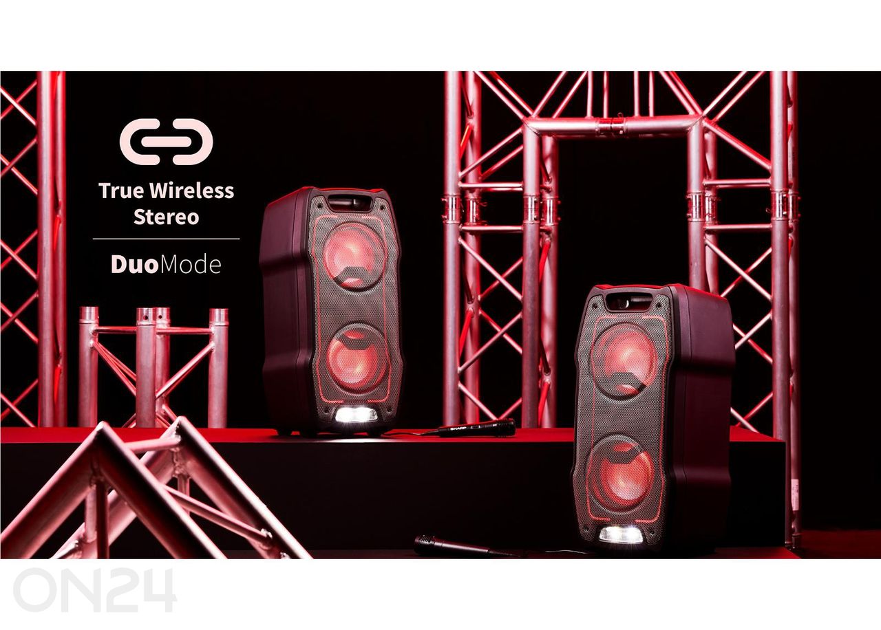 Peokõlar Sharp XParty Sing, Bluetooth, IPX4, must suurendatud