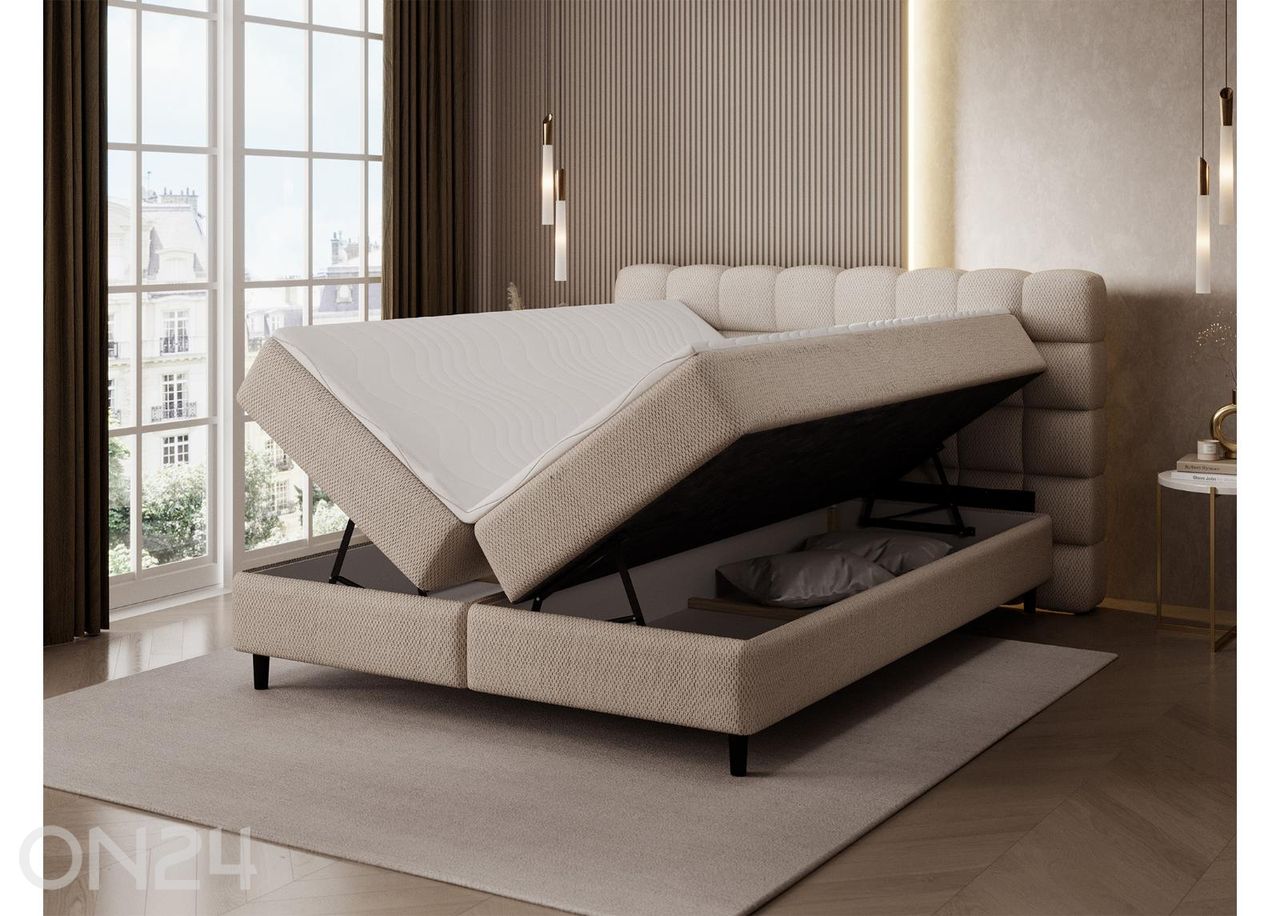 Pesukastiga kontinentaalvoodi Camma 160x200 cm suurendatud