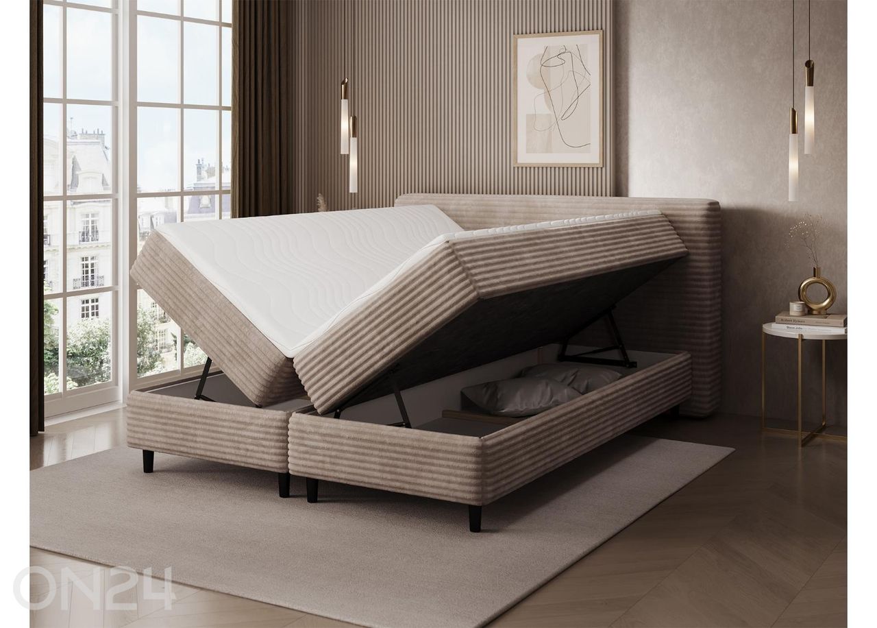 Pesukastiga kontinentaalvoodi Cortiko 140x200 cm suurendatud