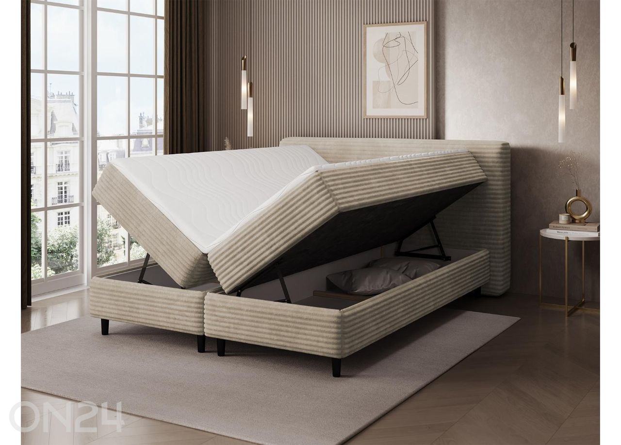 Pesukastiga kontinentaalvoodi Cortiko 140x200 cm suurendatud