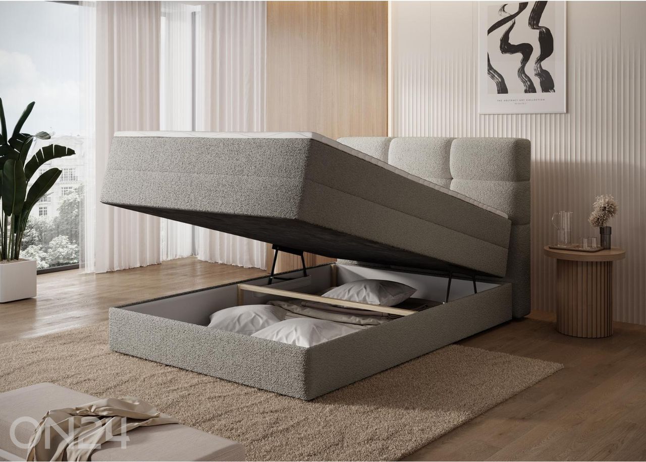 Pesukastiga kontinentaalvoodi Kasped 140x200 cm suurendatud