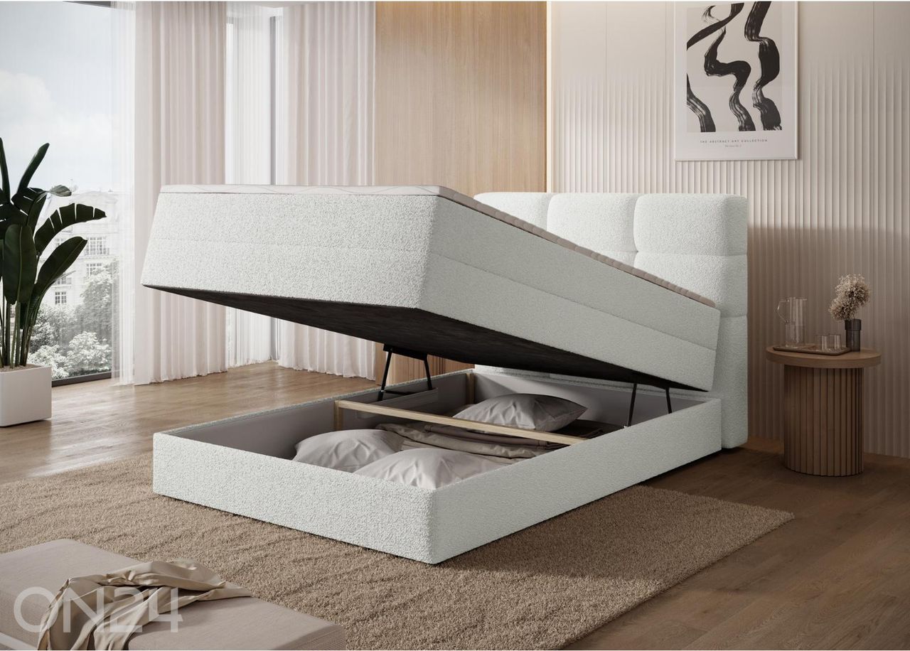 Pesukastiga kontinentaalvoodi Kasped 140x200 cm suurendatud