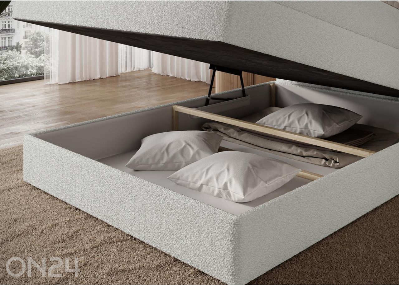 Pesukastiga kontinentaalvoodi Kasped 140x200 cm suurendatud