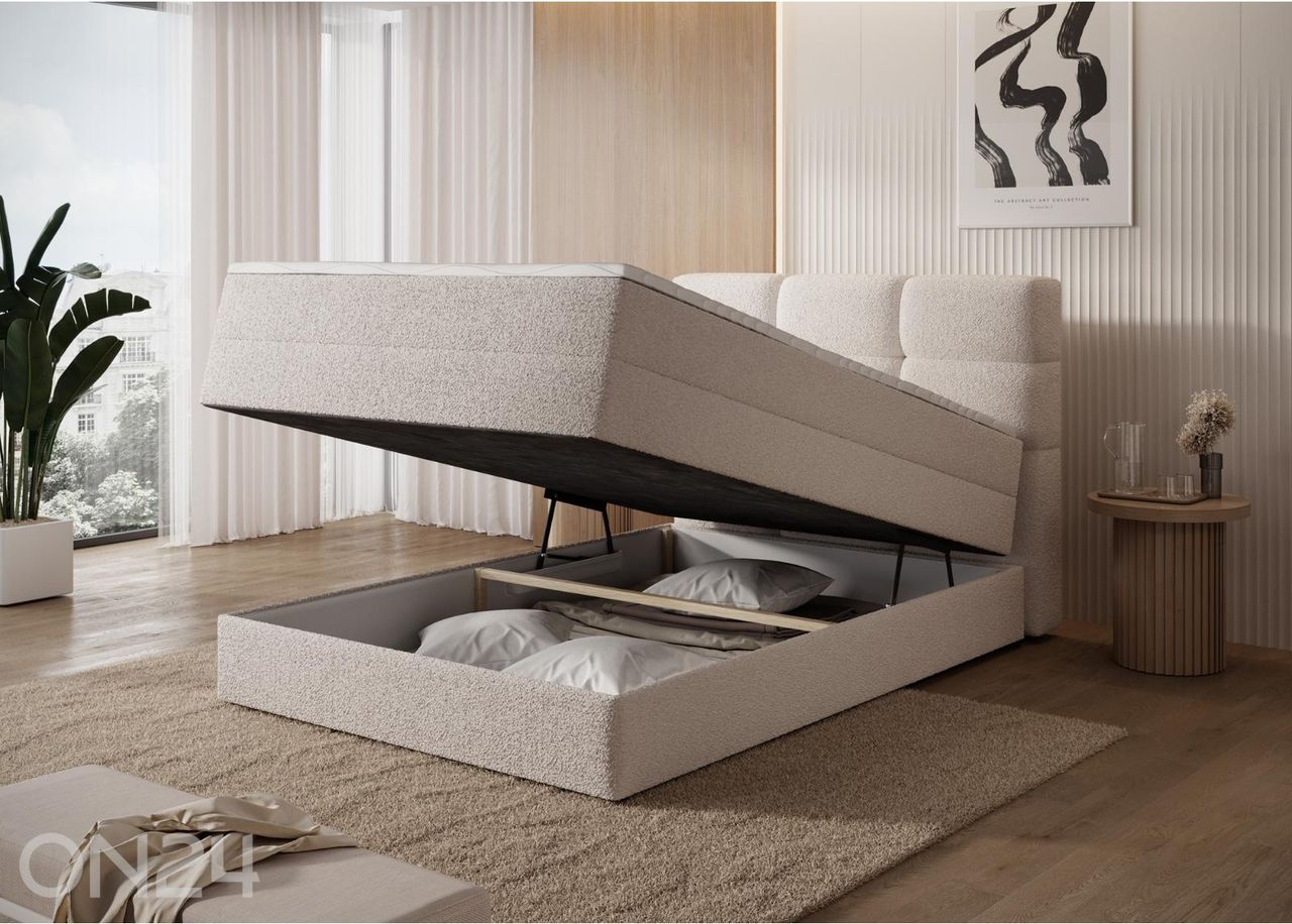 Pesukastiga kontinentaalvoodi Kasped 140x200 cm suurendatud