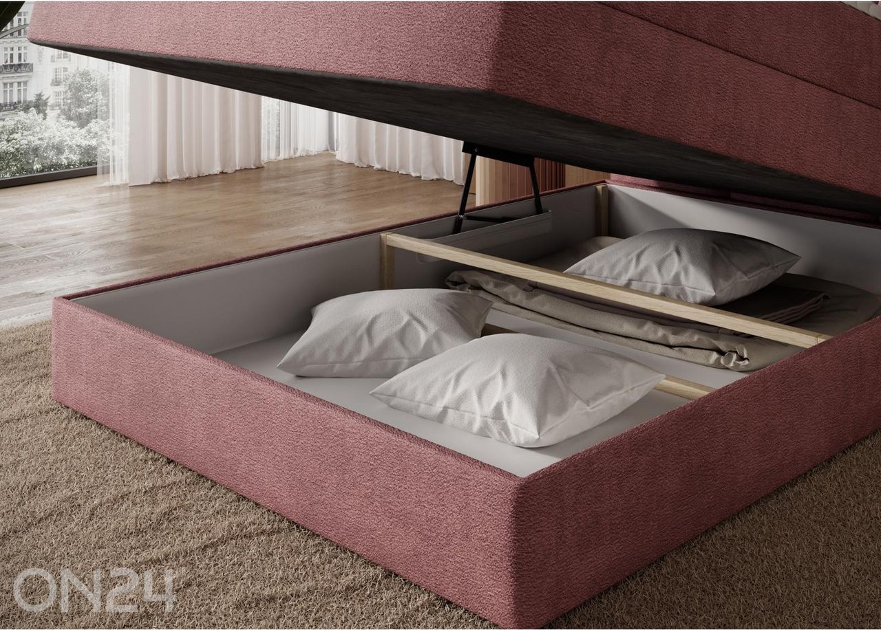 Pesukastiga kontinentaalvoodi Kasped 140x200 cm suurendatud