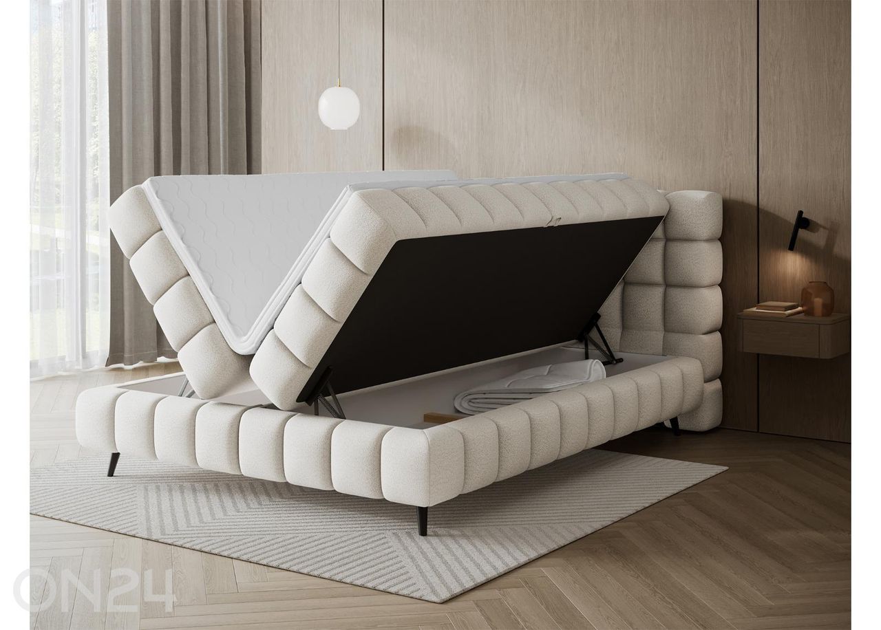 Pesukastiga kontinentaalvoodi Sabeno 140x200 cm suurendatud