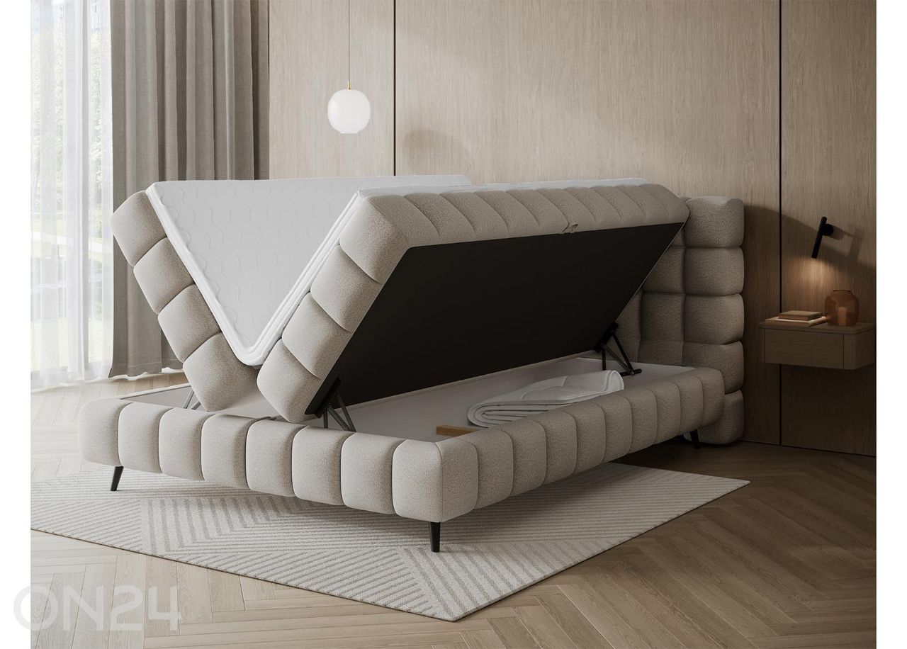 Pesukastiga kontinentaalvoodi Sabeno 140x200 cm suurendatud