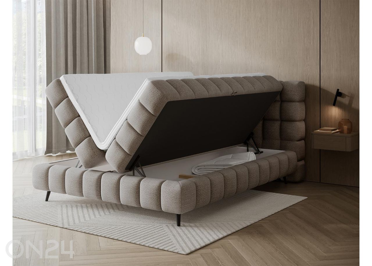 Pesukastiga kontinentaalvoodi Sabeno 140x200 cm suurendatud