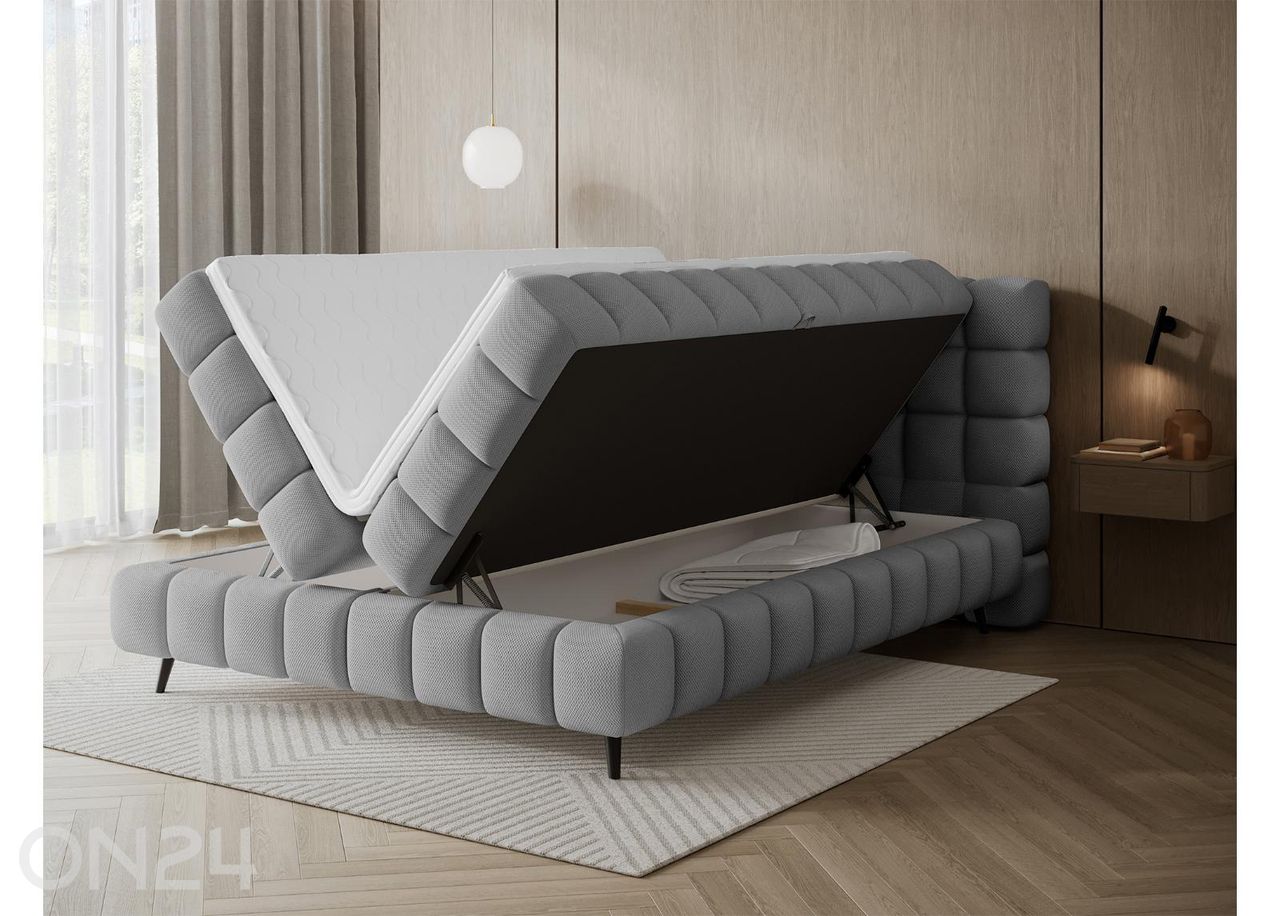 Pesukastiga kontinentaalvoodi Sabeno 140x200 cm suurendatud