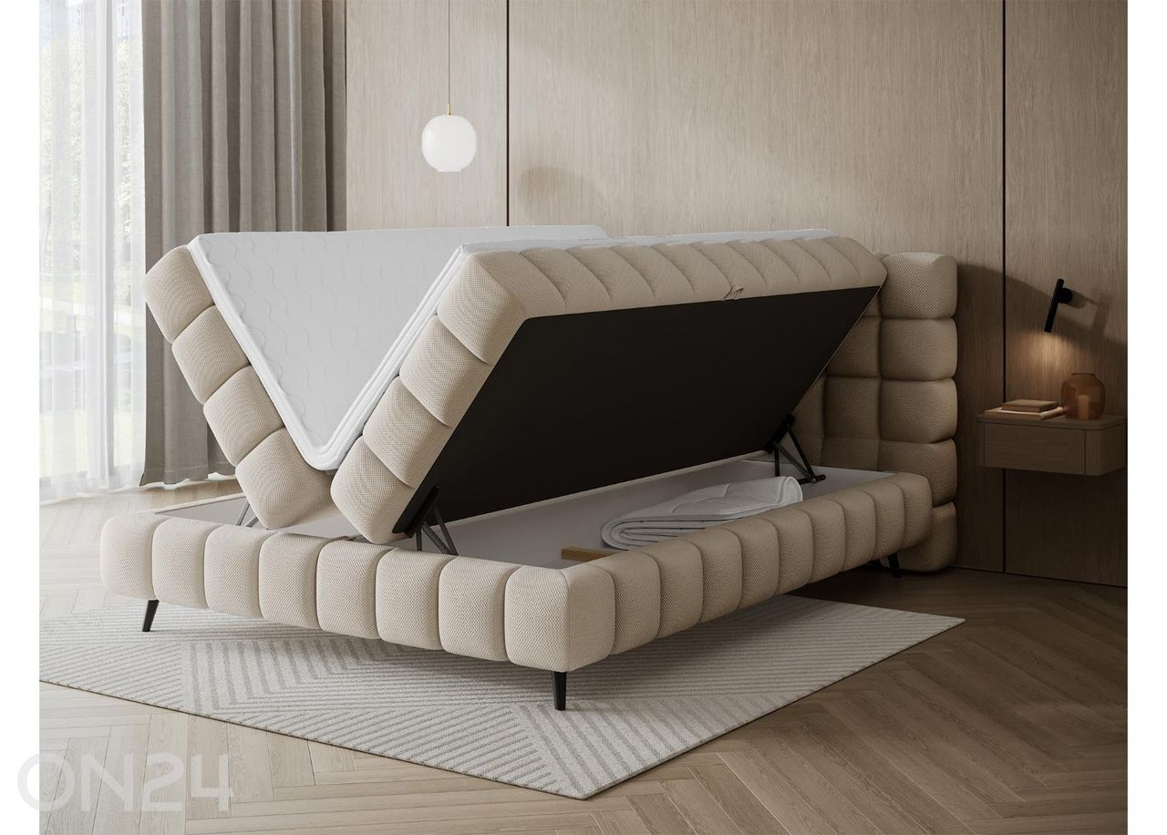 Pesukastiga kontinentaalvoodi Sabeno 180x200 cm suurendatud