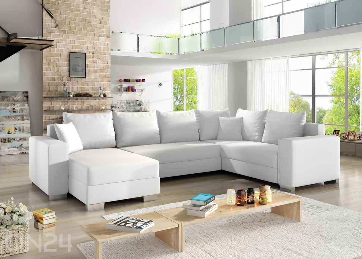 Pesukastiga nurgadiivanvoodi suurendatud