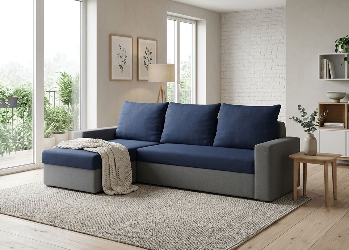 Pesukastiga nurgadiivanvoodi suurendatud