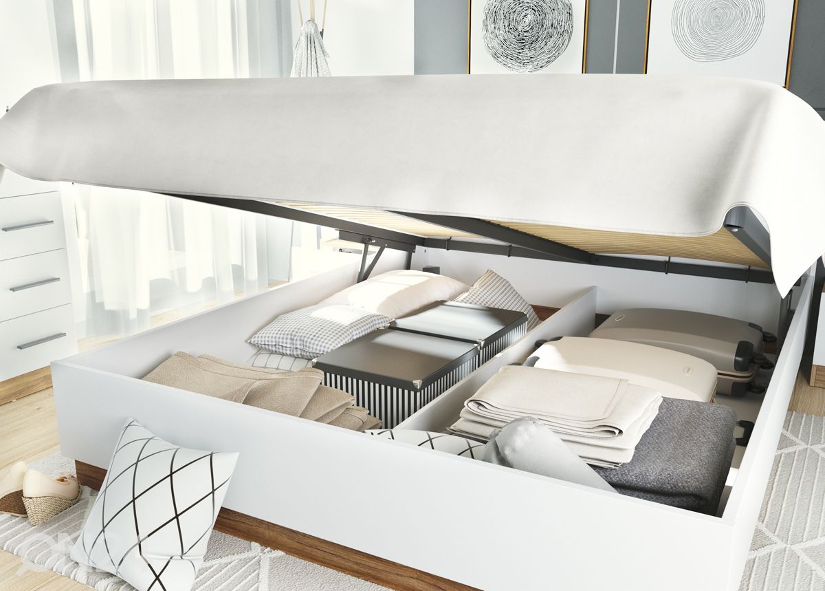 Pesukastiga voodi 160x200 cm + valgustus suurendatud