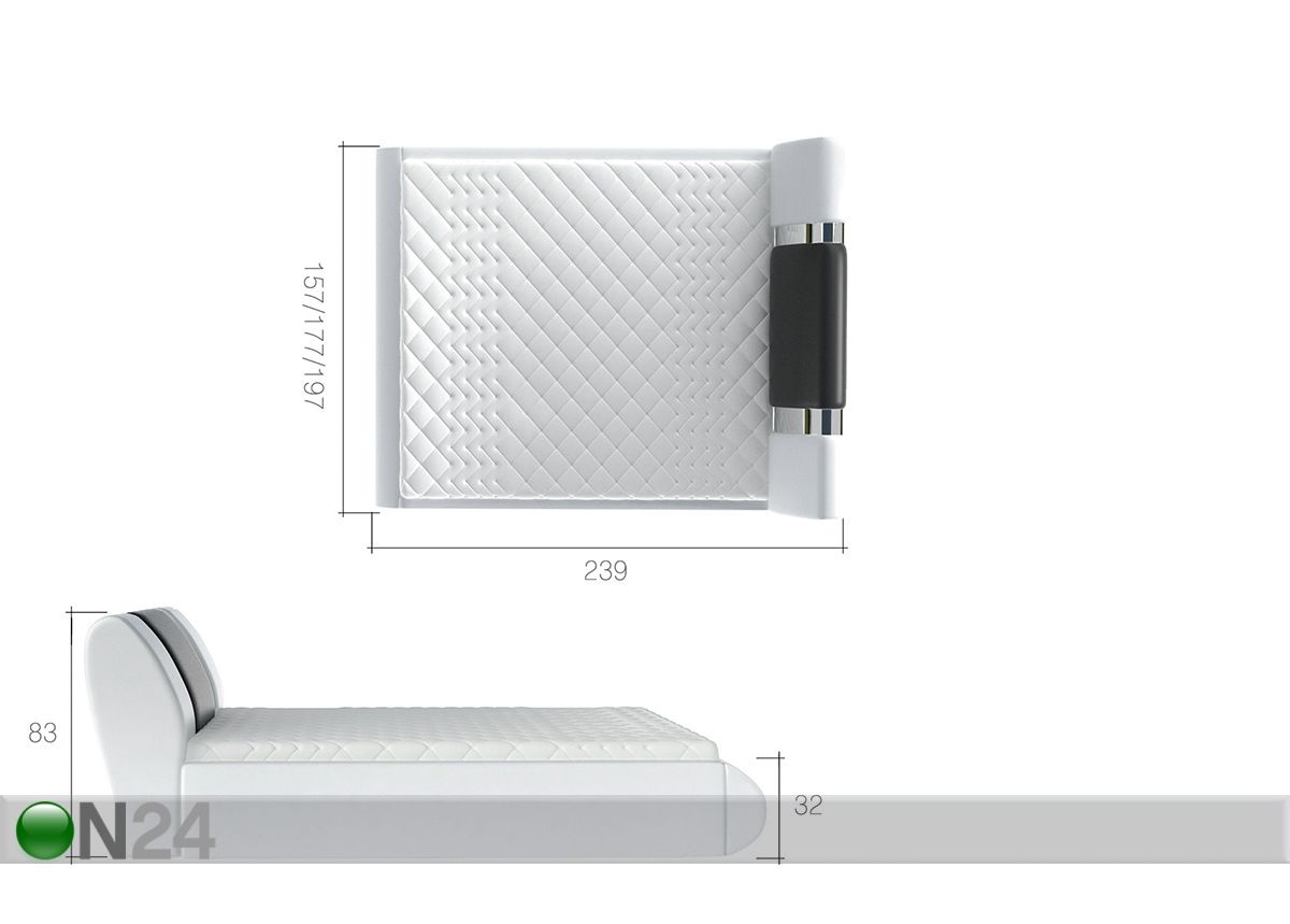 Pesukastiga voodi 180x200 cm suurendatud