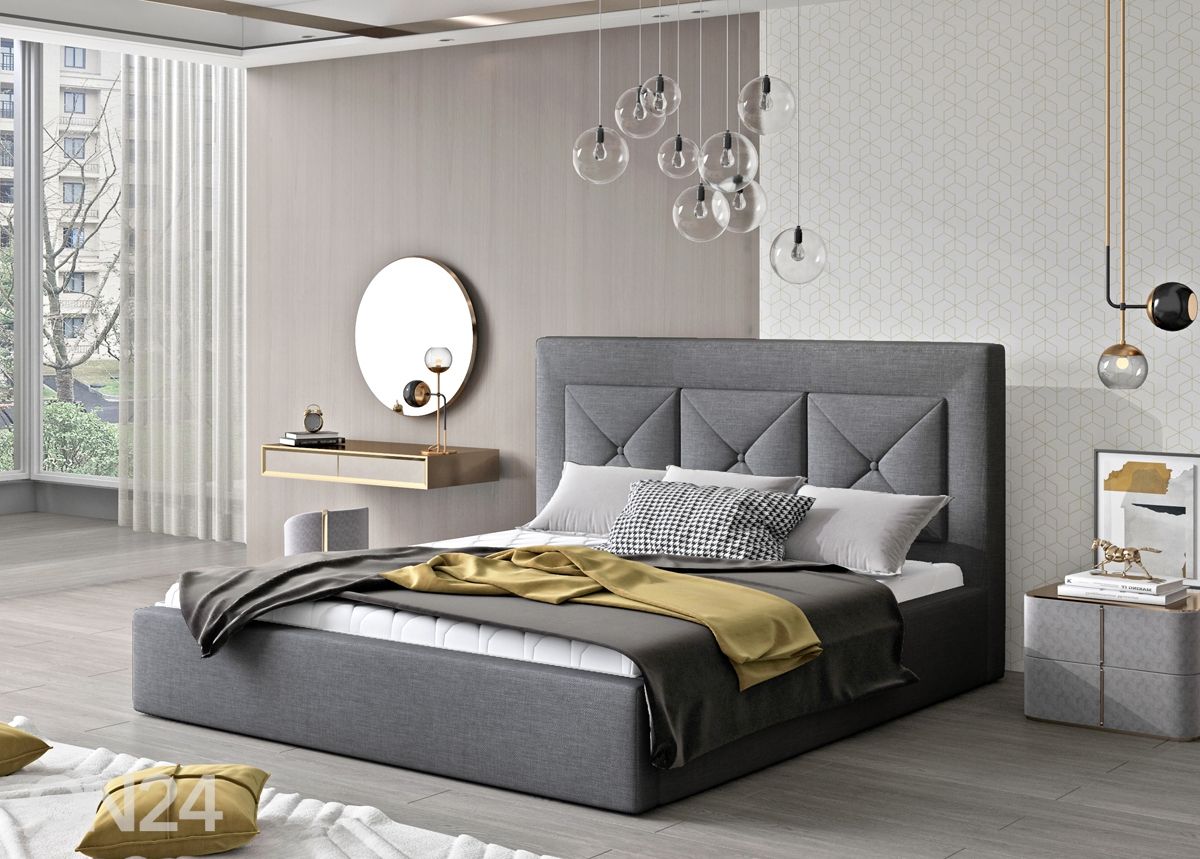 Pesukastiga voodi 200x200 cm suurendatud
