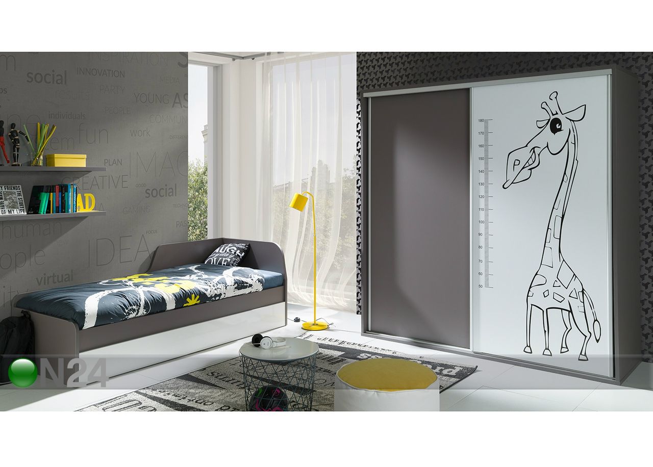 Pesukastiga voodi 80x200 cm suurendatud