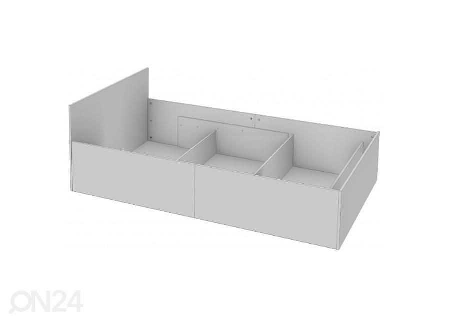Pesukastiga voodi 90x200 cm + madrats suurendatud