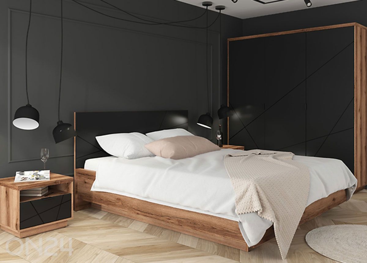 Pesukastiga voodi Forn 160x200 cm suurendatud