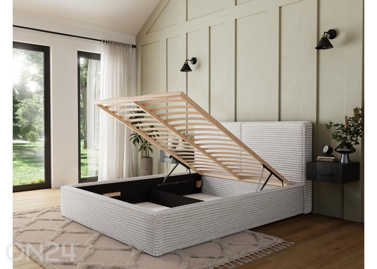 Pesukastiga voodi Pesillo 140x200 cm suurendatud