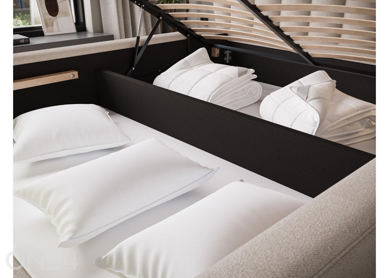 Pesukastiga voodi Tapedo 160x200 cm suurendatud