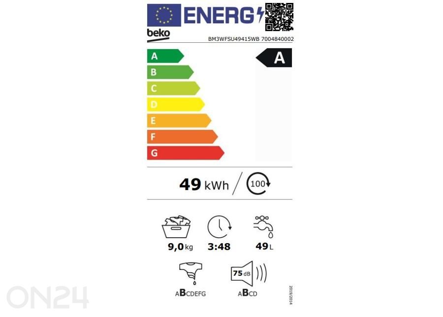 Pesumasin Beko BM3WFSU49415WB suurendatud