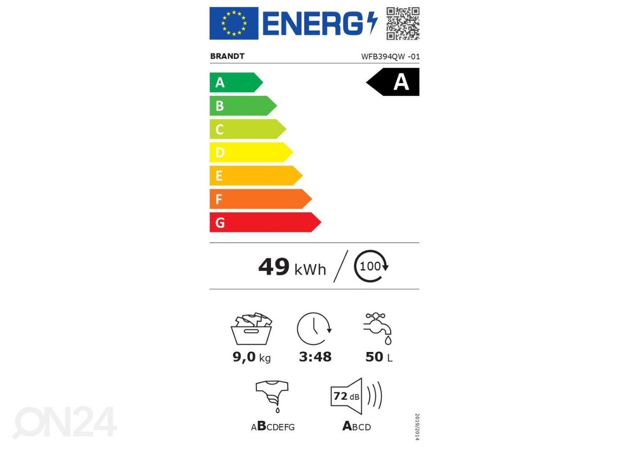 Pesumasin Brandt WFB394QW suurendatud