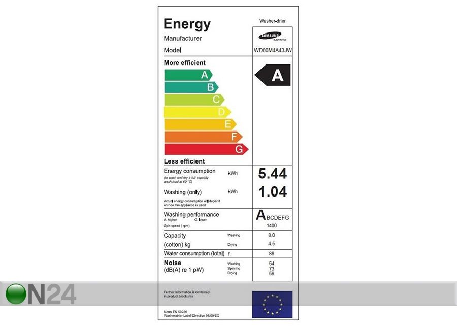 Pesumasin kuivatiga Samsung suurendatud