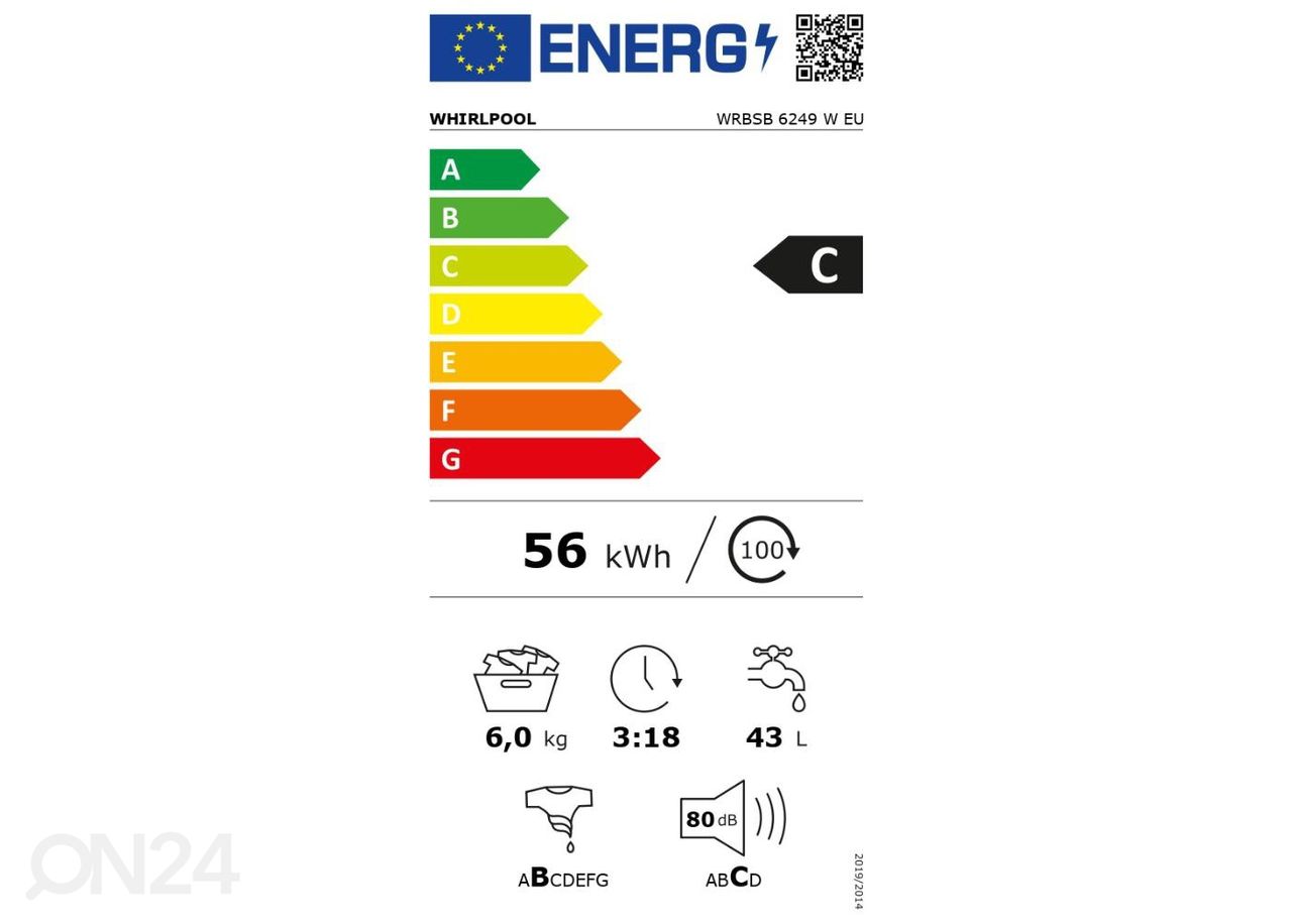 Pesumasin Whirlpool WRBSB6249WEU suurendatud