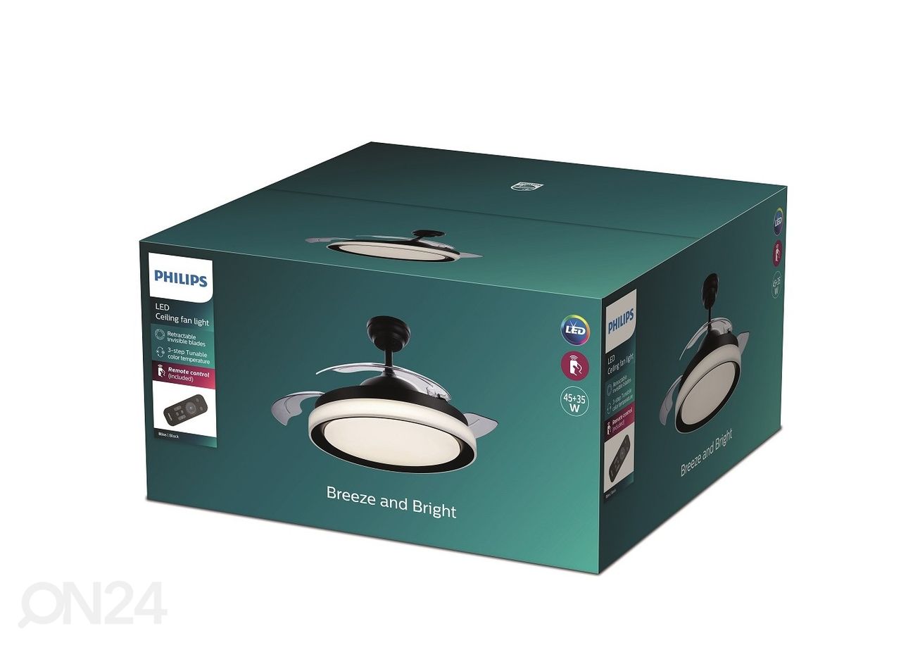 Philips Bliss SSW ventilaatoriga lamp must suurendatud