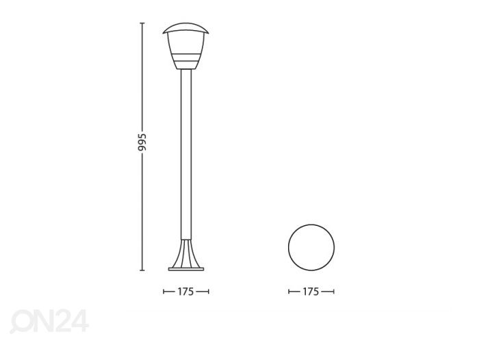 Philips Creek postvalgusti E27 valge suurendatud