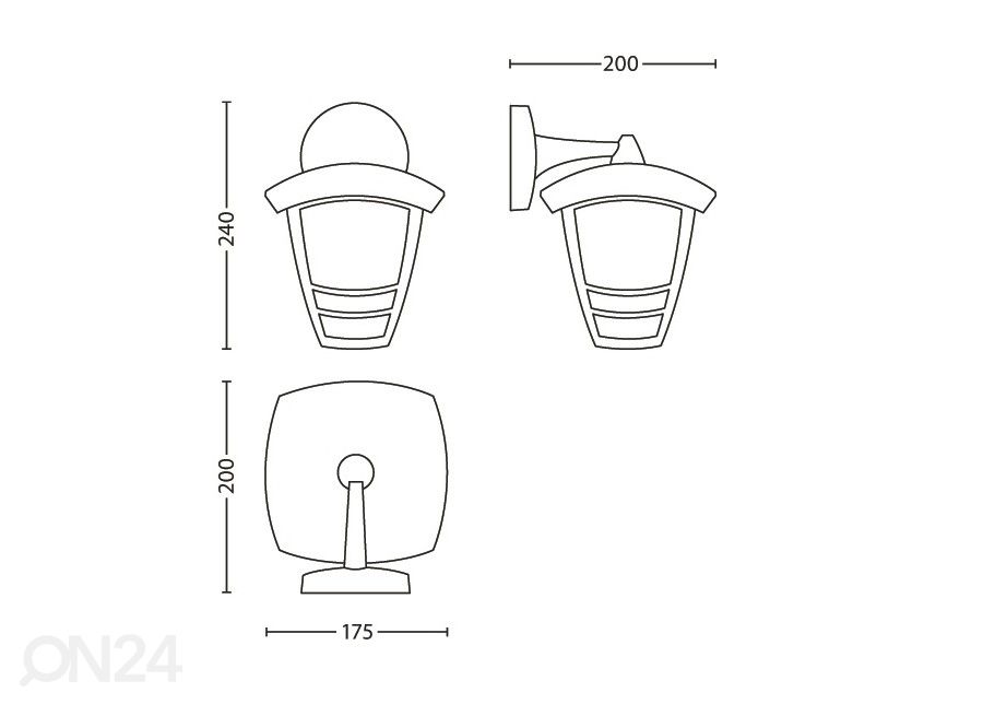 Philips Creek seinalatern E27 must suurendatud