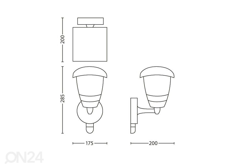 Philips Creek seinalatern liikumisanduriga E27 valge suurendatud
