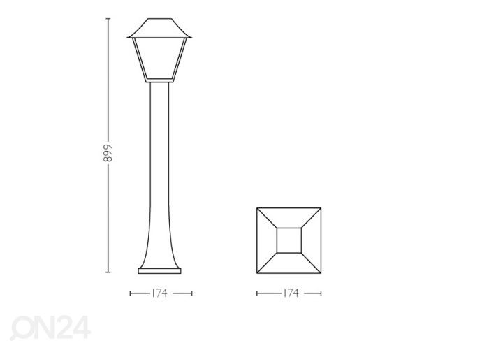 Philips myGarden Alpenglow postvalgusti E27 suurendatud