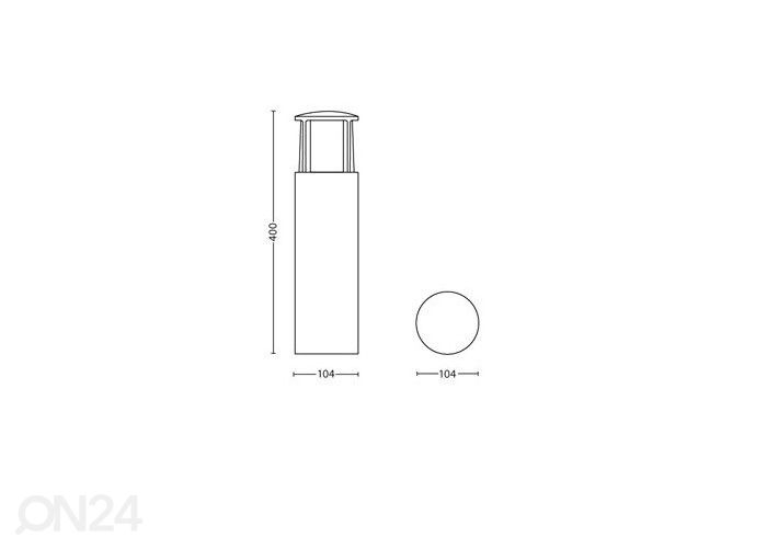 Philips Stock postamentvalgusti 1x6 W 600lm 2700K suurendatud