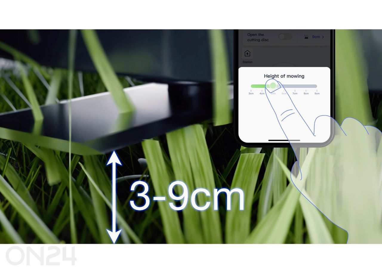 Piirdekaablivaba muruniiduk Ecovacs Goat A3000 LiDAR PRO, 3000m², TruEdge trimmer suurendatud