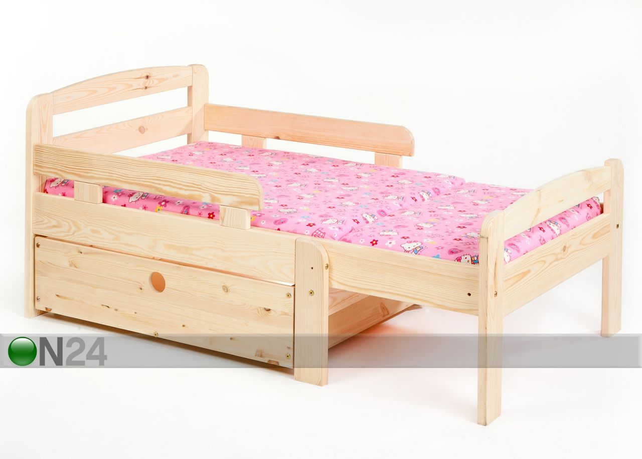 Pikendatav lastevoodi Kiku koos kastiga, viimistlemata suurendatud