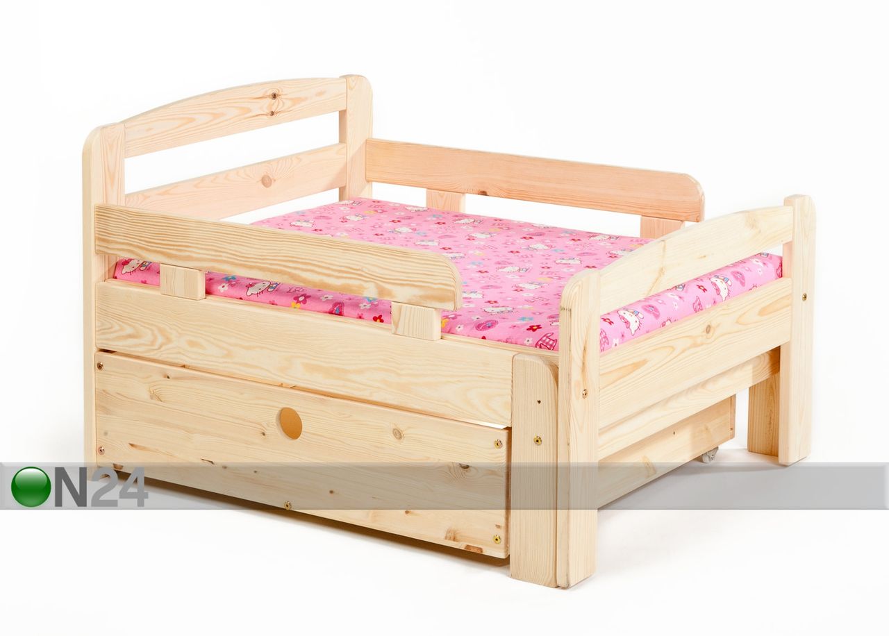 Pikendatav lastevoodi Kiku koos kastiga, viimistlemata suurendatud