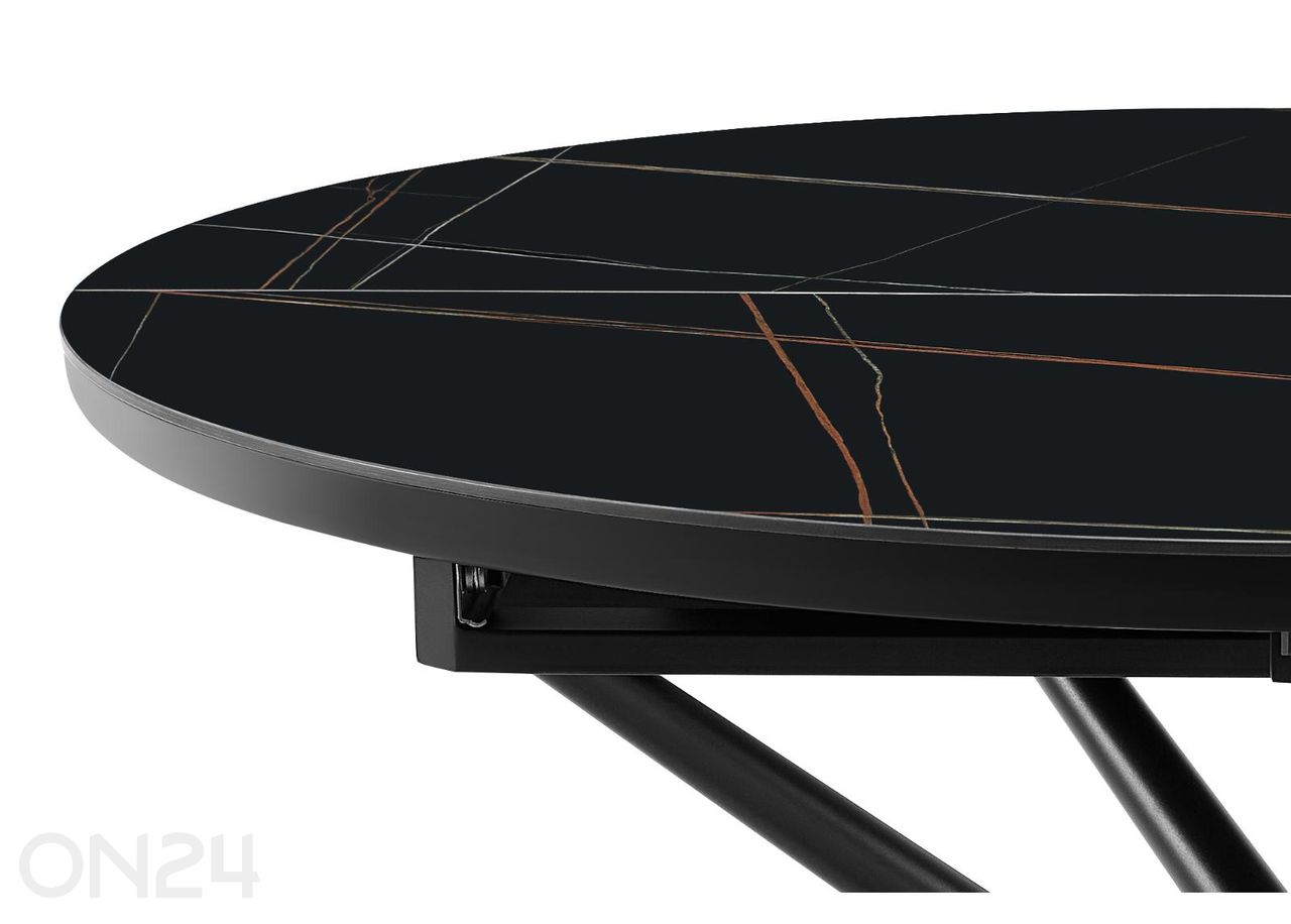 Pikendatav söögilaud Ø120 cm suurendatud