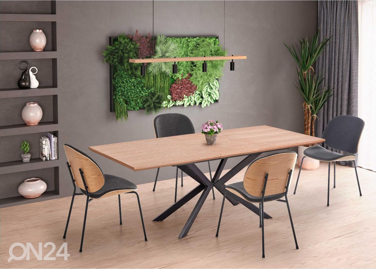Pikendatav söögilaud 160/200x90 cm suurendatud