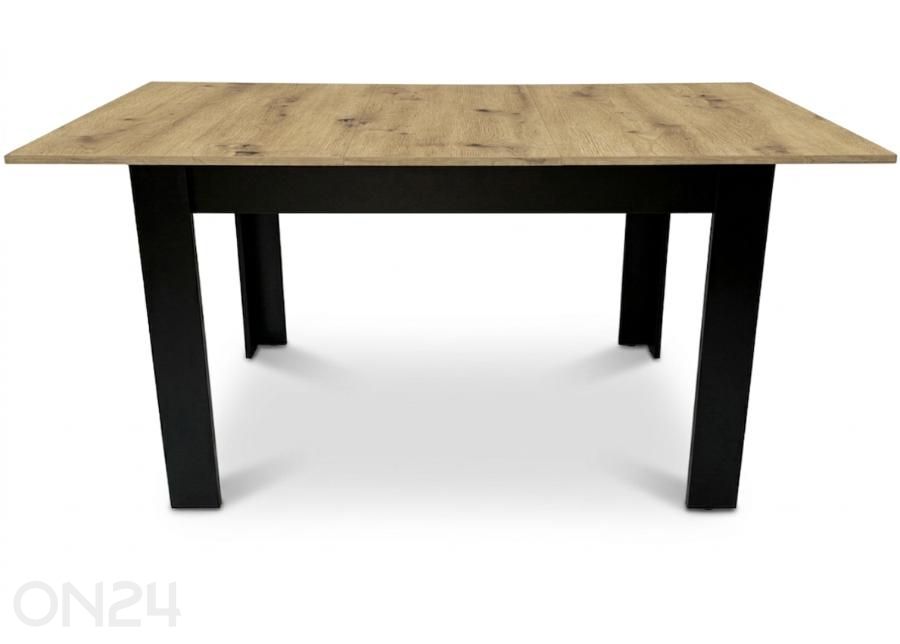 Pikendatav söögilaud 80x120/160 cm, artisan tamm/must suurendatud