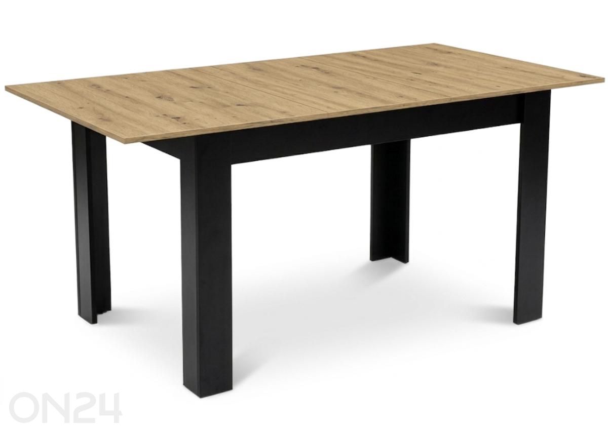 Pikendatav söögilaud 80x120/160 cm, artisan tamm/must suurendatud