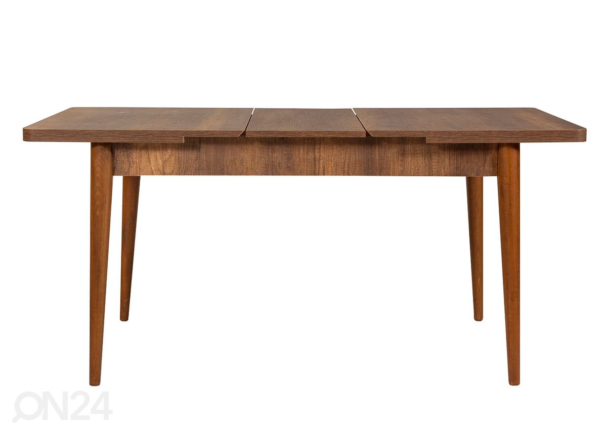Pikendatav söögilaud 80x130-165 cm + 2 tooli+2 pinki suurendatud