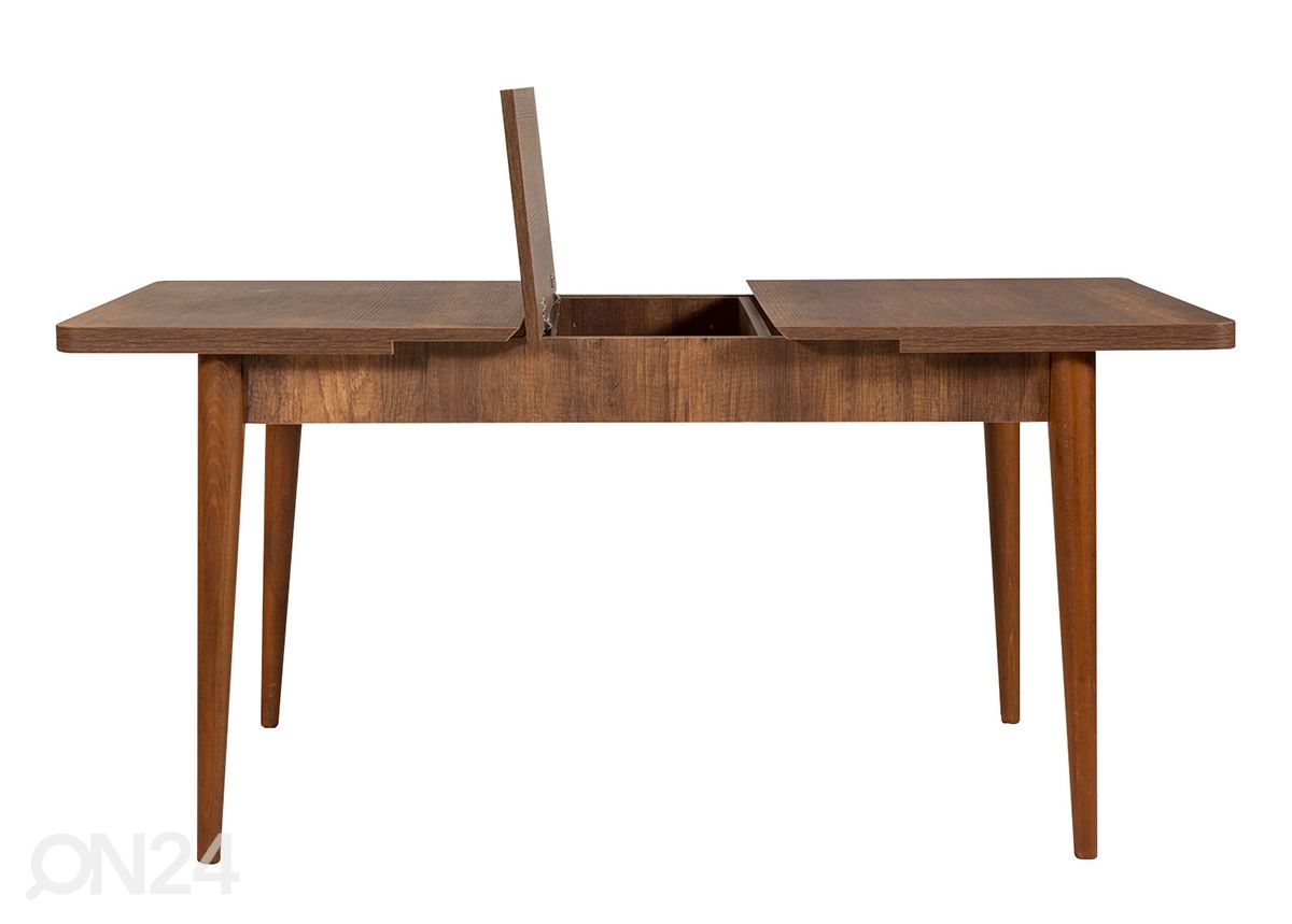 Pikendatav söögilaud 80x130-165 cm + 2 tooli+2 pinki suurendatud