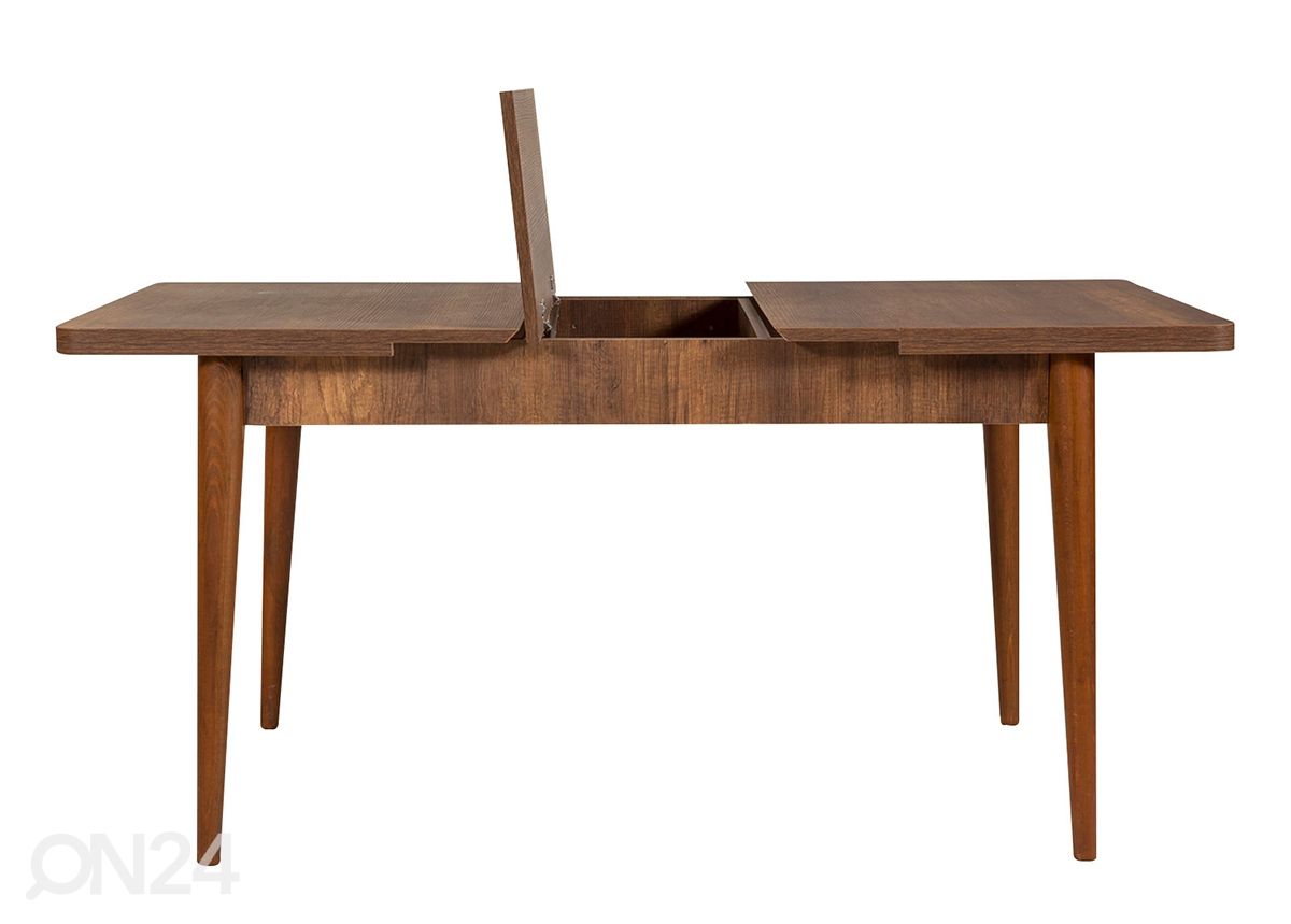 Pikendatav söögilaud 80x130-165 cm + 2 tooli+2 pinki suurendatud