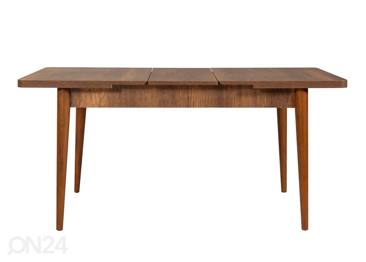 Pikendatav söögilaud 80x130-165 cm + 2 tooli+2 pinki suurendatud