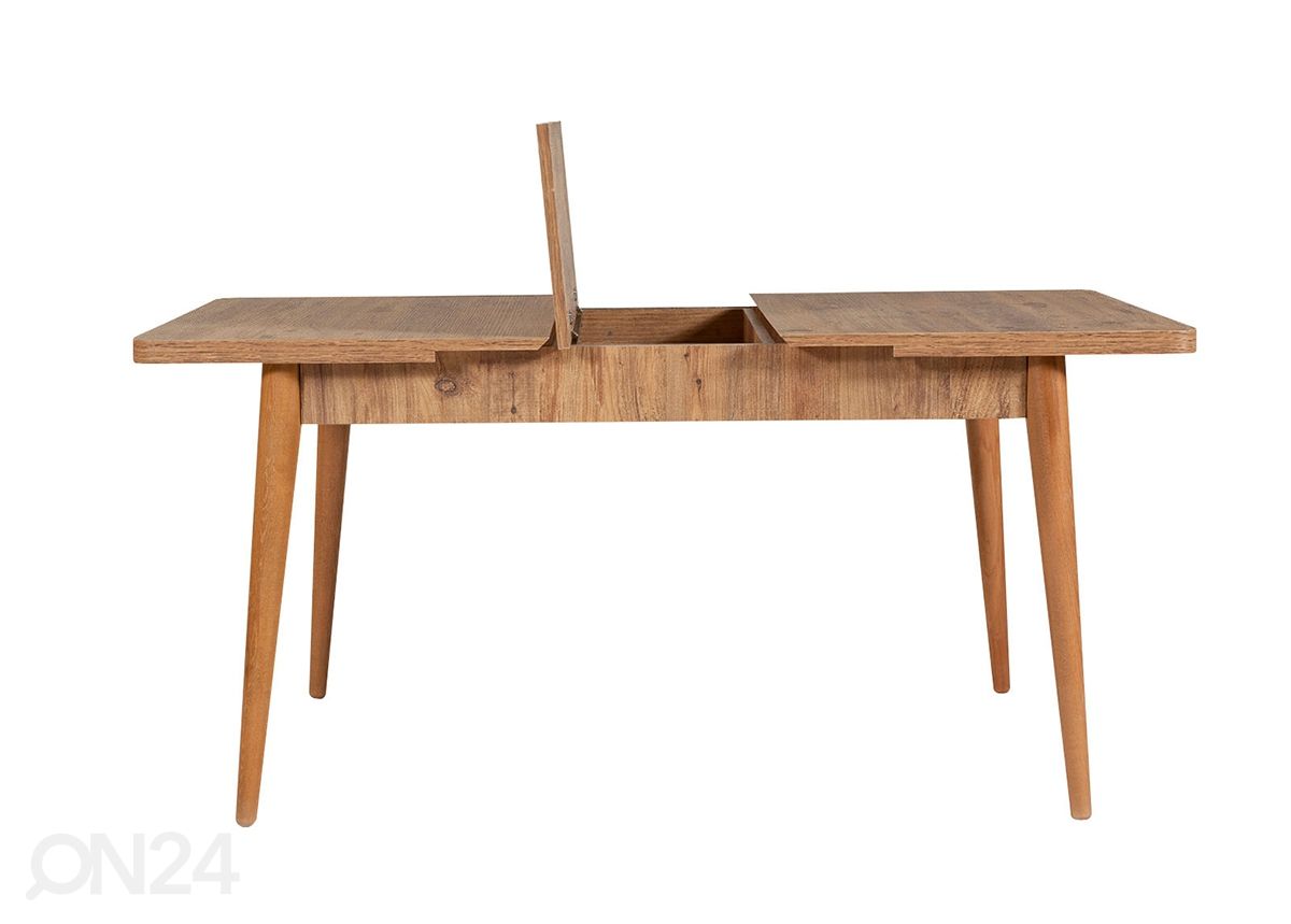Pikendatav söögilaud 80x130-165 cm + 2 tooli+2 pinki suurendatud